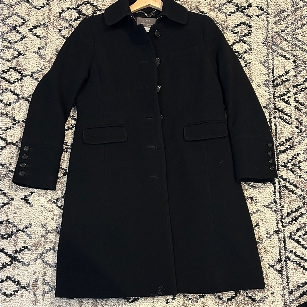 J Crew Classic Black Pea Coat